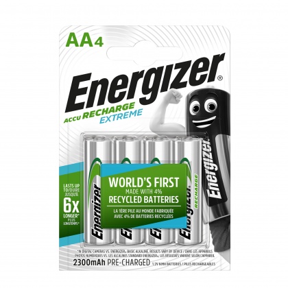 Energizer AA, pack of four 2300 mah rechargeable batteries