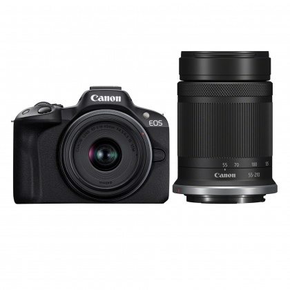 Canon EOS R50 Mirrorless Camera with RF-S 18-45mm and RF-S 55-210mm lenses