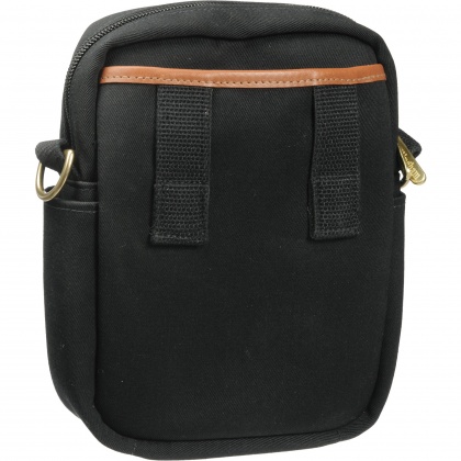Billingham Compact Stowaway, Black Canvas-Tan leather trim