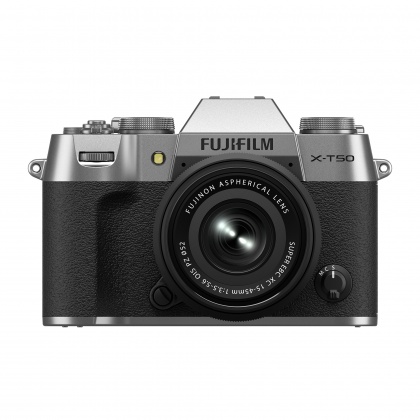 Fujifilm X-T50 Mirrorless Camera, Silver with XC 15-45 lens