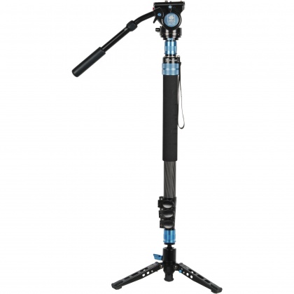Sirui P-424FL Carbon Fibre Monopod with Stand and video head VH-10