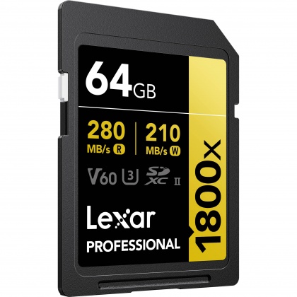 Lexar 64GB SDXC Gold UHS-II R280/W210MB/s V60