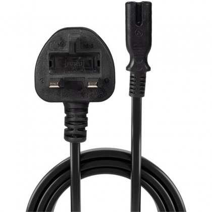 Lindy UK 3 Pin Plug to IEC C7 (Figure 8) -2m