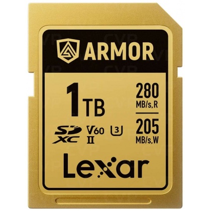 Lexar 1TB SDXC Pro Gold Series ARMOR UHS-II V60 IP68 Stainless Steel R280/W210