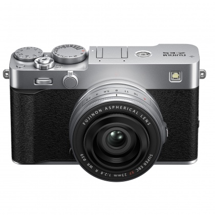 Fujifilm X-E5 Mirrorless Camera with XF23mm F2.8 R WR, Silver