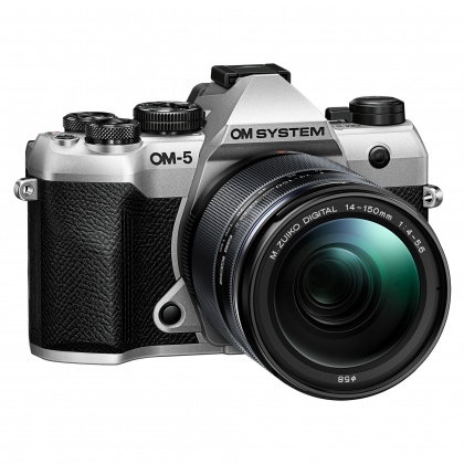 OM SYSTEM OM-5 Mark II Mirrorless camera with 14-150mm II lens, Silver