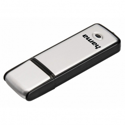 Hama Fancy 16GB USB 2.0 Memory Pen with cap and keyring, Black/Silver