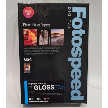 Fotospeed PF Gloss Paper, 270gsm, 6x4 - 100 sheets