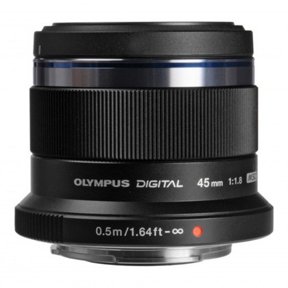 Olympus M.ZUIKO DIGITAL 45mm f1.8 lens, black