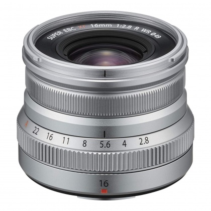 Fujifilm XF 16mm f2.8 R WR lens, silver