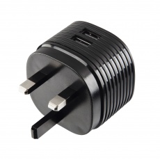 Hama Dual Charger, 2x USB, 2.4A with UK plug, black