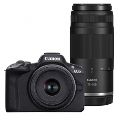 Canon EOS R50 Mirrorless Camera with 18-45 and 75-300mm lenses