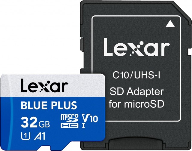 Lexar Lexar 32GB microSD Blue Plus R100 V10 with SD adapter