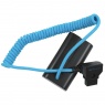 Kondor Blue Coiled D-Tap Cable, Blue