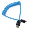 Kondor Blue HDMI Micro to HDMI Coiled 12-24inch, Blue