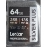 Lexar 64GB SDXC Silver Plus R255/W135MB/s V30